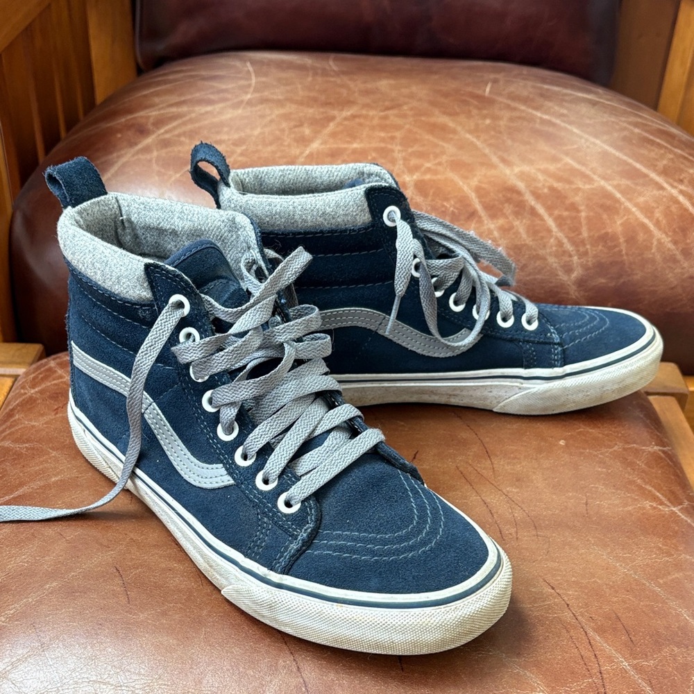 Vans Men's High-Top Sneakers in Navy and Gray